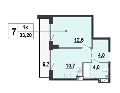 1-комнатная 33.2 м² в ЖК BonAparte от 35 000 грн/м², Харьков
