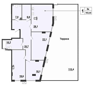 3-комнатная 163.44 м² в ЖК BonAparte от 28 000 грн/м², Харьков