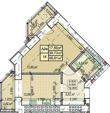 1-кімнатна 46.61 м² в ЖК Millennium від 13 800 грн/м², Івано-Франківськ