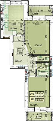 2-комнатная 66.82 м² в ЖК Millennium от 13 800 грн/м², Ивано-Франковск