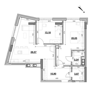 2-кімнатна 79.81 м² в ЖК Ярославенка від 47 508 грн/м², Львів