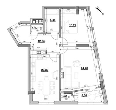 2-кімнатна 87.21 м² в ЖК Ярославенка від 47 990 грн/м², Львів