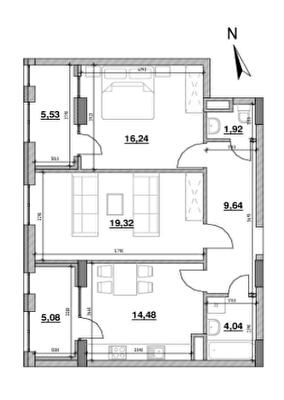2-комнатная 76.25 м² в ЖК Велика Британія от 32 876 грн/м², Львов