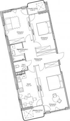3-кімнатна 91.47 м² в ЖК O2 Residence від 29 452 грн/м², Київ