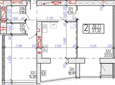 2-комнатная 70.77 м² в ЖК Новобудова от 14 500 грн/м², Хмельницкий