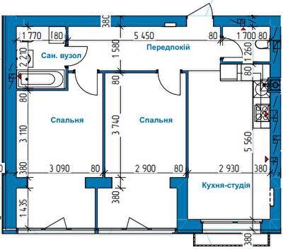 Двокімнатні в ЖК в Лісовій Бучі
