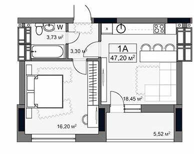 1-комнатная 47.2 м² в ЖК YARD от 56 000 грн/м², Харьков