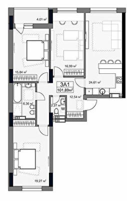 3-комнатная 101.89 м² в ЖК YARD от 37 000 грн/м², Харьков