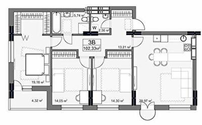 3-комнатная 102.33 м² в ЖК YARD от 42 000 грн/м², Харьков