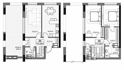 Двухуровневая 114.36 м² в ЖК YARD от 42 000 грн/м², Харьков
