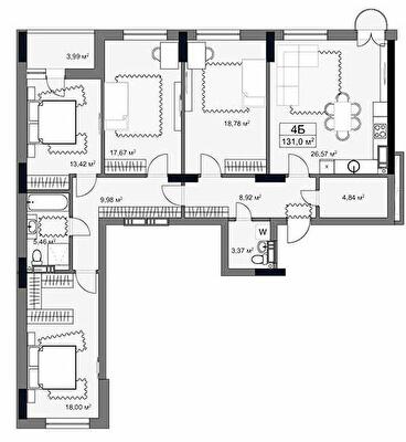 4-комнатная 131 м² в ЖК YARD от 45 000 грн/м², Харьков