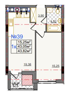 1-комнатная 43.82 м² в ЖК на ул. Камышовая, 11 от 21 300 грн/м², Львов