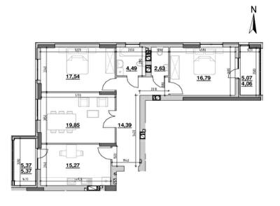 3-комнатная 100.39 м² в ЖК Ріел Сіті от 21 107 грн/м², Львов