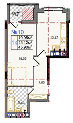 1-комнатная 45.9 м² в ЖК на ул. Камышовая, 11 от 25 400 грн/м², Львов