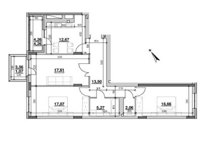 3-комнатная 90.17 м² в ЖК Ріел Сіті от 19 118 грн/м², Львов