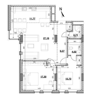 3-комнатная 79.65 м² в ЖК Америка от 27 376 грн/м², Львов