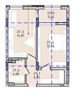 1-кімнатна 42.73 м² в ЖК Вілла Зубра від 24 700 грн/м², с. Зубра