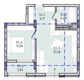 1-кімнатна 45.81 м² в ЖК Вілла Зубра від 24 700 грн/м², с. Зубра
