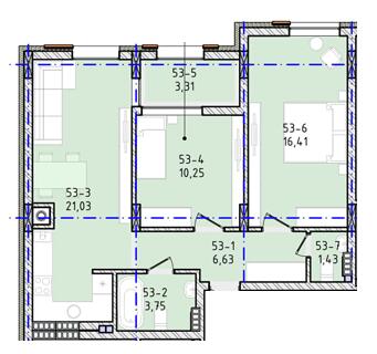 2-кімнатна 62.81 м² в ЖК Вілла Зубра від 24 000 грн/м², с. Зубра