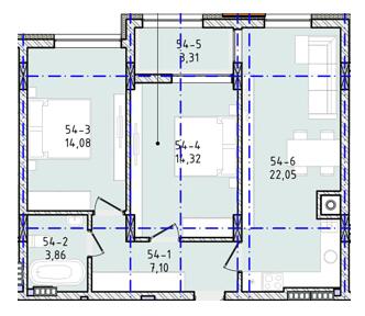 2-кімнатна 64.72 м² в ЖК Вілла Зубра від 24 000 грн/м², с. Зубра