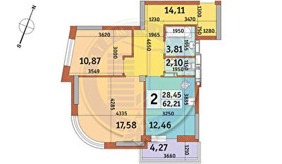 2-кімнатна 62.21 м² в ЖК Урлівський-2 від 30 243 грн/м², Київ