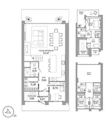 Таунхаус 191.97 м² в Таунхауси PLC Terra від 48 653 грн/м², с. Підгірці