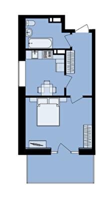 1-комнатная 40.91 м² в ЖК Urban One Naukova Apartments от 27 150 грн/м², Харьков