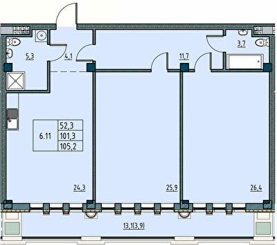 2-кімнатна 105.2 м² в ЖК Простір на Рішельєвській від 42 750 грн/м², Одеса