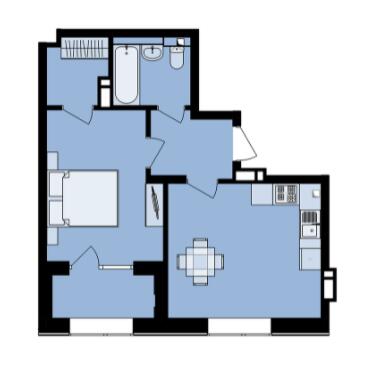 1-комнатная 41.26 м² в ЖК Urban One Naukova Apartments от 27 150 грн/м², Харьков