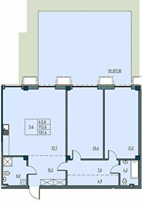 2-кімнатна 131.4 м² в ЖК Простір на Рішельєвській від 45 400 грн/м², Одеса