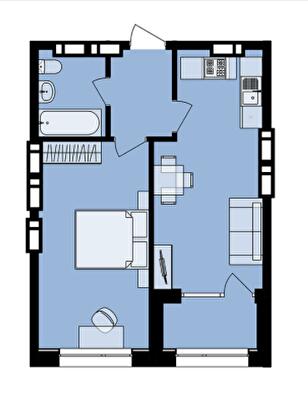 1-комнатная 38.12 м² в ЖК Urban One Naukova Apartments от 27 500 грн/м², Харьков