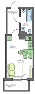1-комнатная 30.54 м² в ЖК Home and Park Comfort House от 14 700 грн/м², г. Борисполь