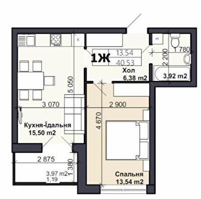 1-комнатная 40.53 м² в ЖК Именно Тот от 13 500 грн/м², пгт Немешаево