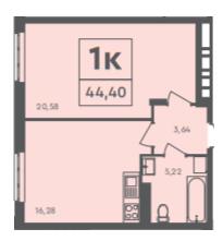 1-кімнатна 44.4 м² в ЖК Scandia від 21 500 грн/м², м. Бровари