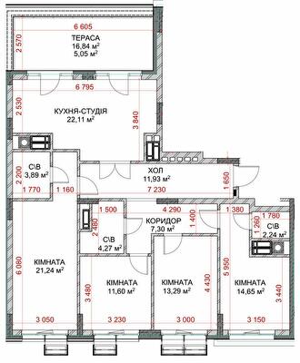 4-кімнатна 114.5 м² в ЖК Riverside від 42 700 грн/м², с. Погреби