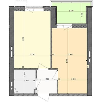1-кімнатна 40.5 м² в ЖК Столичний від 24 000 грн/м², м. Васильків