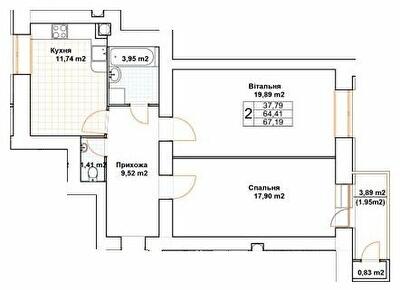 2-кімнатна 67.19 м² в ЖК Богуслава від 19 000 грн/м², Тернопіль
