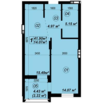 1-кімнатна 41.9 м² в ЖК Verba від 19 250 грн/м², смт Глеваха