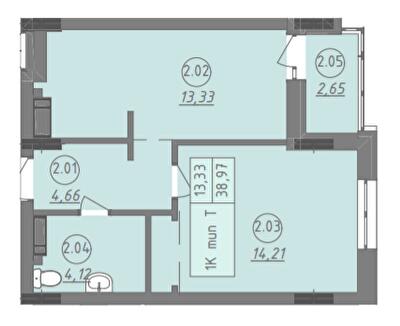 1-кімнатна 38.97 м² в ЖК Променада від 25 200 грн/м², м. Вишневе
