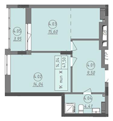 1-кімнатна 47.5 м² в ЖК Променада від 25 200 грн/м², м. Вишневе