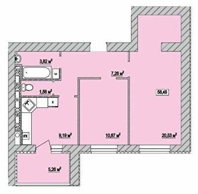 2-комнатная 58 м² в ЖК Сады Вишневые от 27 000 грн/м², г. Вишневое