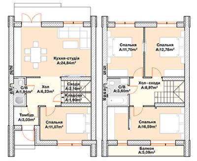 Таунхаус 110 м² в Таунхауси Scandi House 2 від 18 364 грн/м², смт Гостомель