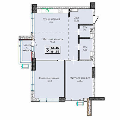 3-кімнатна 91.41 м² в ЖК Новопечерські Липки від 73 670 грн/м², Київ