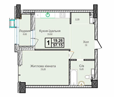 1-кімнатна 57.15 м² в ЖК Новопечерські Липки від 73 670 грн/м², Київ