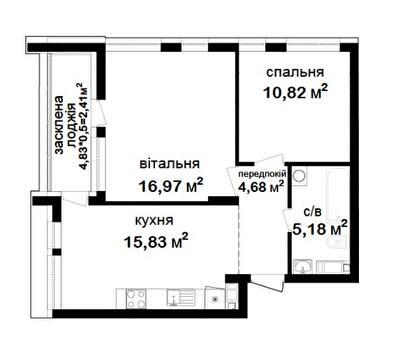 2-кімнатна 55.89 м² в ЖК Феофанія City від 55 000 грн/м², Київ