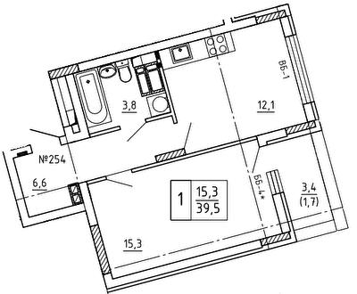 1-комнатная 39.5 м² в ЖК Paradise Avenue от 27 000 грн/м², с. Крюковщина
