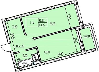 1-комнатная 43.2 м² в ЖК Paradise Avenue от 24 000 грн/м², с. Крюковщина