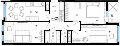3-комнатная 84.2 м² в ЖК Paradise Avenue от 26 000 грн/м², с. Крюковщина