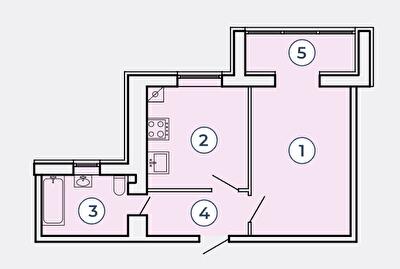 1-кімнатна 43.74 м² в КК Атмосфера від 36 000 грн/м², Запоріжжя