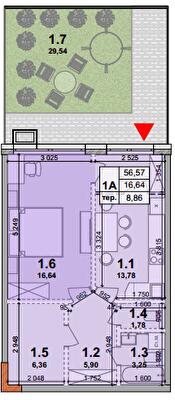 1-кімнатна 56.57 м² в ЖК Petrivsky Residence від 26 100 грн/м², с. Святопетрівське